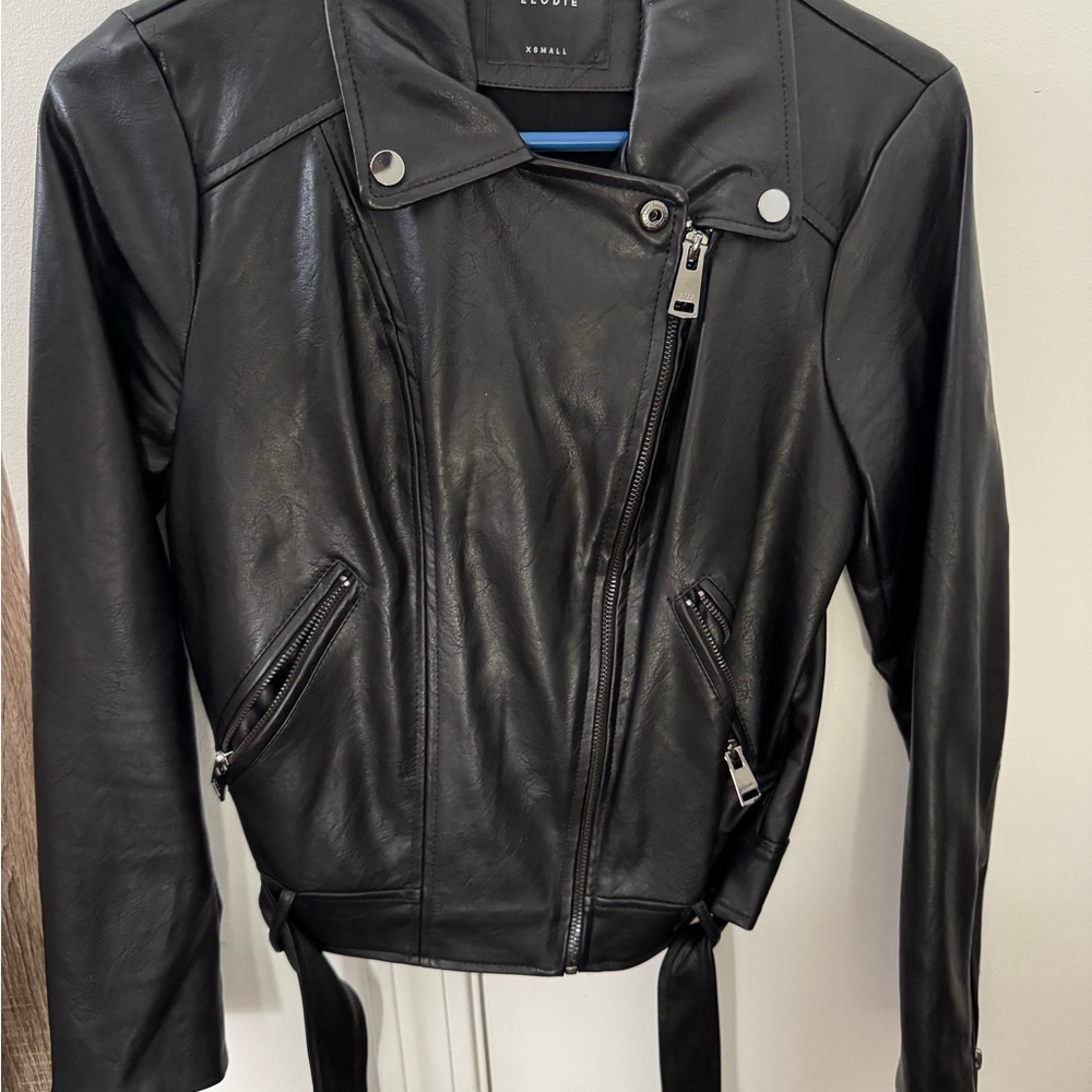 Elodie Black Faux Leather Jacket